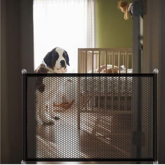Portable Pet Baby Temporary Privacy Containment Mesh Gate NEW 43”x 30” - Picture 3 of 5